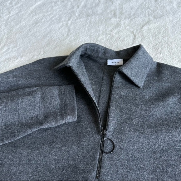 Akris Punto Wool Gray Relaxed Half-Zip Collar Long Sleeve Sweater S (4) - Picture 9 of 15